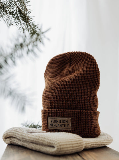 Vermilion Mercantile Waffle Beanie | Rust