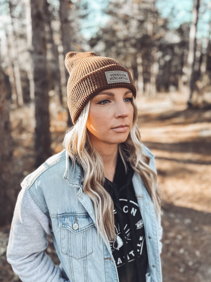 Vermilion Mercantile Waffle Beanie | Rust